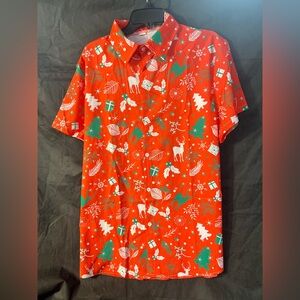 Festive Red and Green Men's Shirt